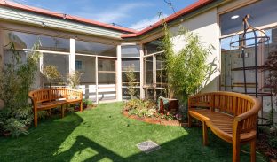 Latrobe Community, Strathdevon garden and seating.